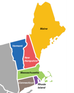 Areas serviced map of New England