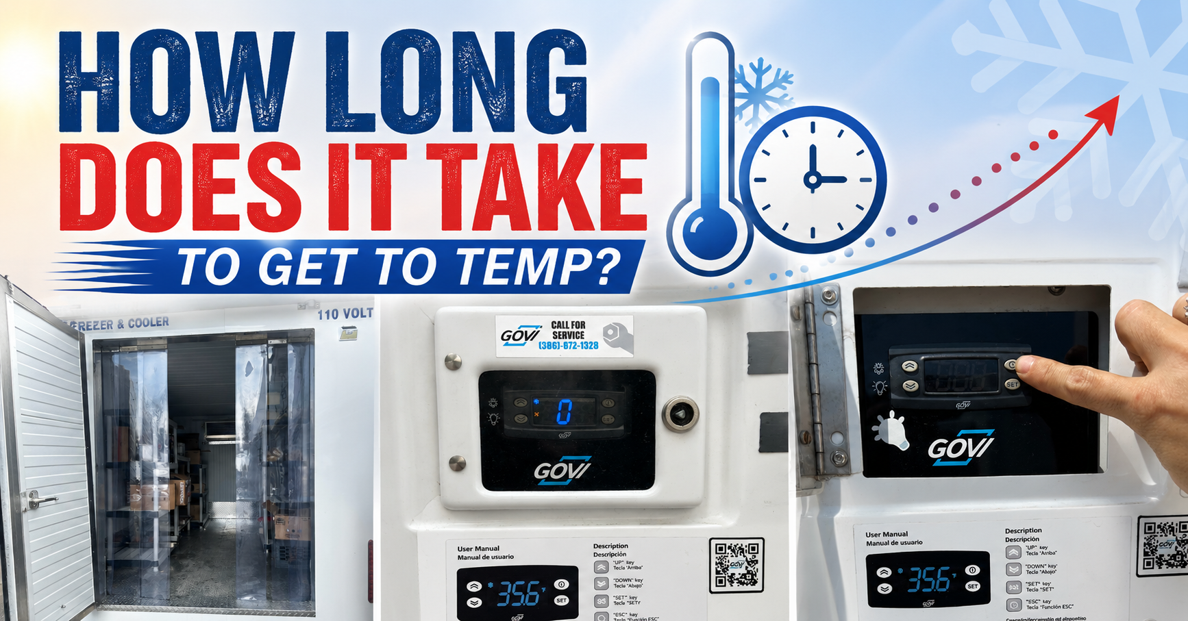 Programming govi temperature panel on 110v mobile cooler